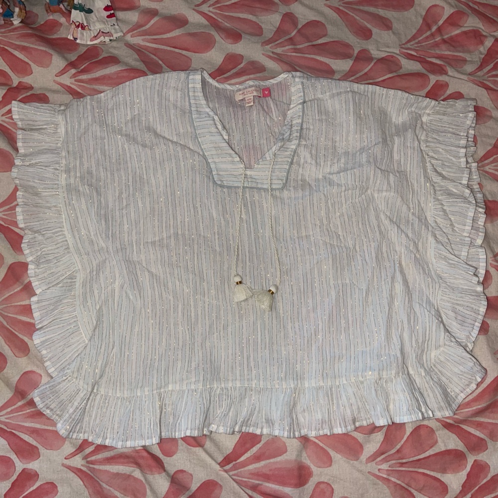 Pink Chicken Blue White Stripe Coverup 4/5